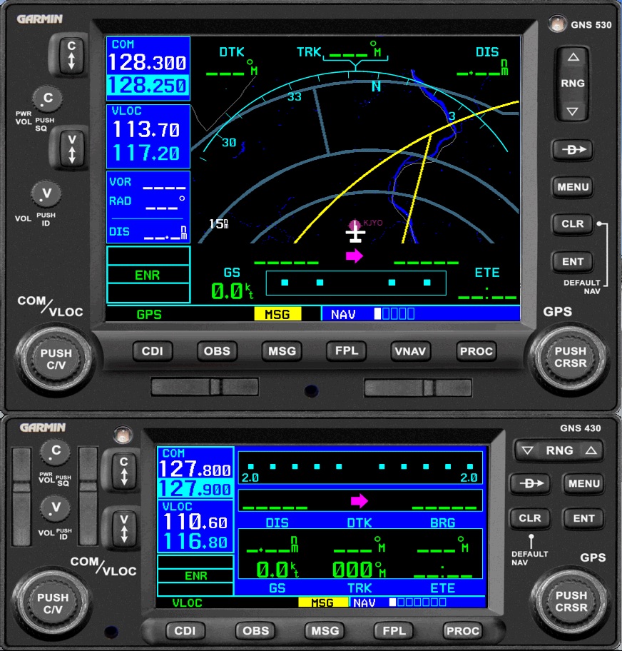 Garmin GNS 530 and GNS 430 GPS units