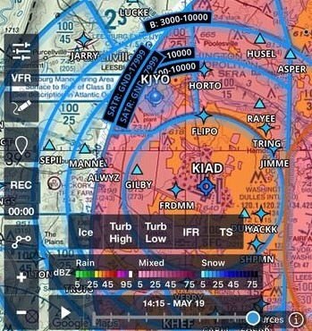 GpsVR ForeFlight moving map display