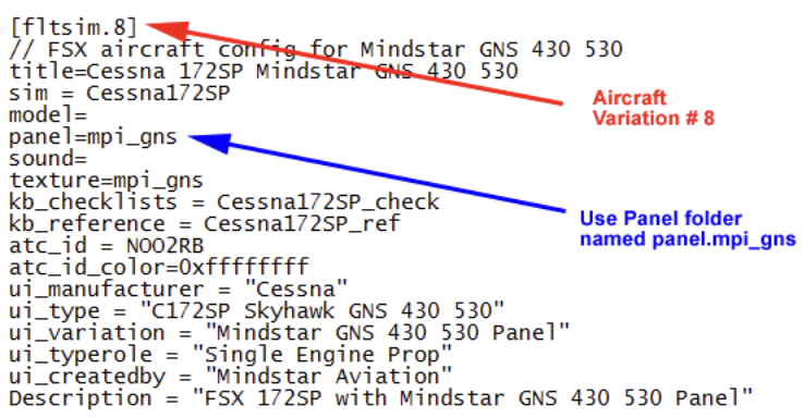 Example of an Aircraft Variation That Uses a Named Panel Folder